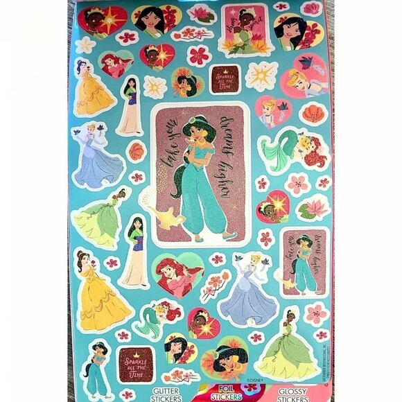 ๐3/$15๐ Disney Princesses Stickers (Over 150 Puffy, Glitter, Foil & Glossy) - Picture 3 of 6